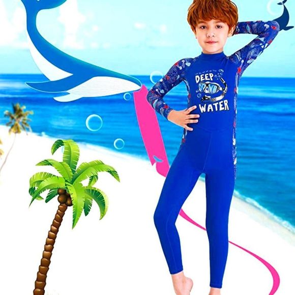 DIVE & SAIL Kids One Piece Long/Short Sleeve Swimsuit Sun Protection Sunsuit - Picture 1 of 9